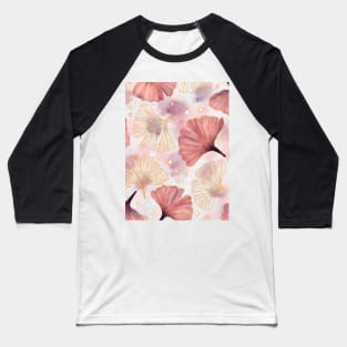 Watercolor Golden Ginko Leaves pattern Baseball T-Shirt